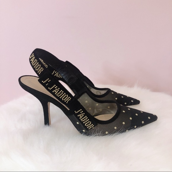 Christian Dior Jadior Black Mesh Polka 